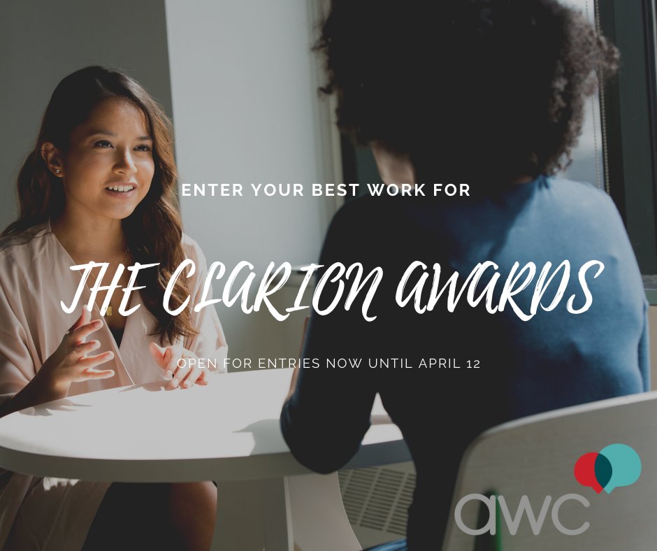 AWCSGF's tweet image. Started in 1972, the Clarions honor excellence in more than 100 categories across all communications disciplines. Entry your work today: bit.ly/2YRu9qb