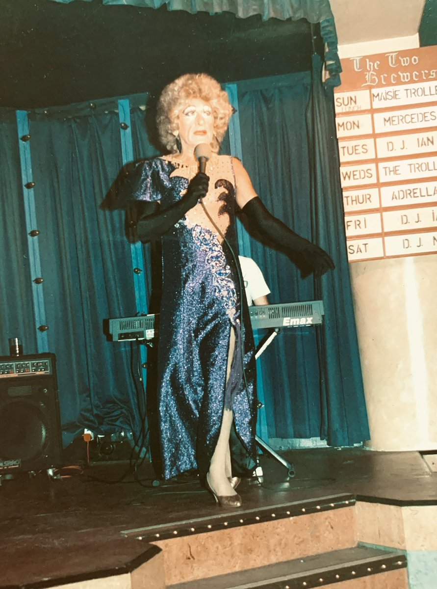 maisietrollette's tweet photo. Saturday night and @maisietrollette should be here, onstage belting out ‘If I never sing another song.’ Seen here @2BrewersClapham sometime in the 80’s! #sadtimes #backinheels #gayicon #LGBTHM21 #LGBTHistoryMonth https://t.co/LhkNECyUVu