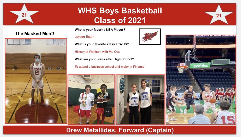 Senior Captain #21 Drew Metallides getting to play a season with his brother Cole and fellow teammates! <a href="/WHawkSAthletics/">Waltham HS Athletics</a>