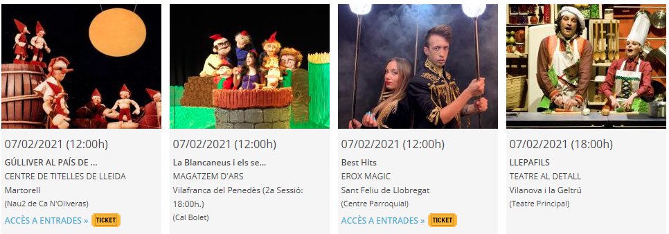 fundacioxarxa's tweet photo. Primer diumenge de febrer amb 4 #EspectaclesenXarxa de diferents arts escèniques. Gaudirem de #titelles amb @Titelleslleida, musical amb @magatzemdars , #màgia amb @eroxmagic i teatre amb @teatrealdetall 
#laculturaéssegura 
Més informació a: https://t.co/5IHmFpzd7t https://t.co/l6o5WPke5Q