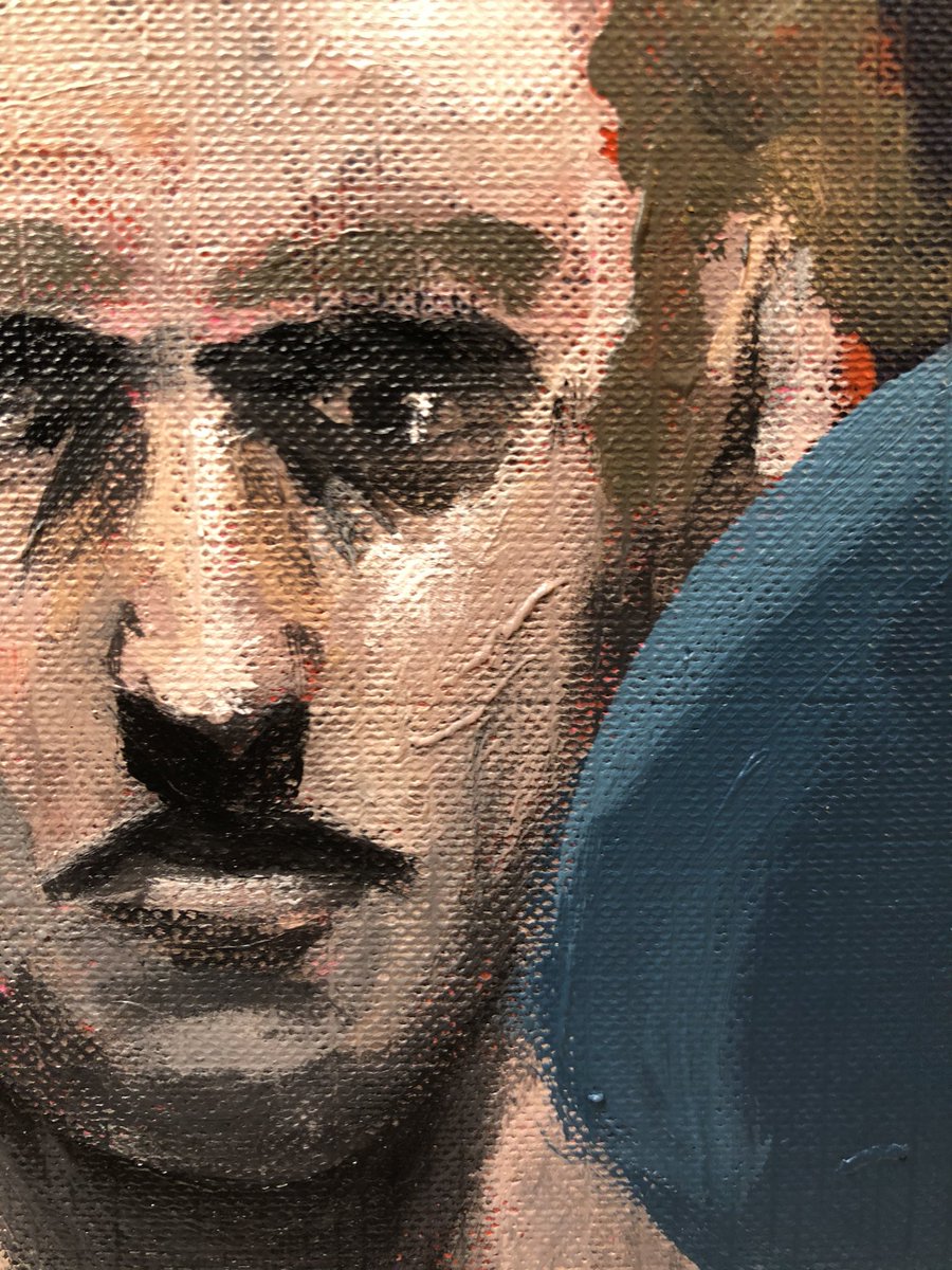KnoppAnson's tweet photo. Portrait study. 
Acrylic on “ A pictorial history of boxing” 
.
.
.
.
#acrylicpainting #painting #contemporaryart #contemporaryfigurative #contemporarypainting #portrait #portraitpainting #drawing #sketch #aketchbook #book #medium #foundobjectart #wip #anotomy #colortheory https://t.co/L9nTLskTAf