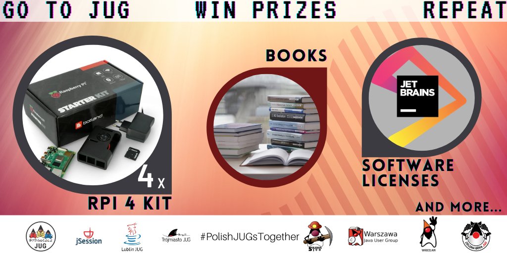 silesiajug's tweet photo. 🌍World: 8 Polish JUGs together host event on programming Raspberry Pi, but I don't have one😢

🇵🇱 Polish JUGs: #PolishJUGsTogether got you covered! Win Raspberry Pi 4 Starter Kit (sponsored by @_Mobica ), books, software licences, and more!

EVENT ONLINE: https://t.co/q9IpxyAXOE https://t.co/IAFUG3aJQp