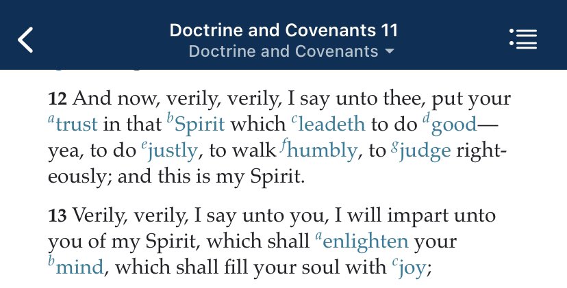 hankrsmith's tweet image. The “burning bosom” verse can work, but I’ve found D&amp;amp;C 11 to be more helpful in helping others identify the Spirit.

Do you want to be good, honest, &amp;amp; teachable? Do you try to not judge others? Do you ever have ideas come to you? Have you felt joy? If so, you have the Spirit.