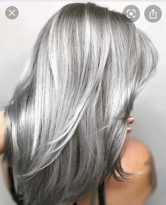 thatsueshepherd's tweet photo. Metallic grey hair on a woman in her 50s. Yes or no? #whatdoyouthink. #behonest https://t.co/CpucX4mtFW