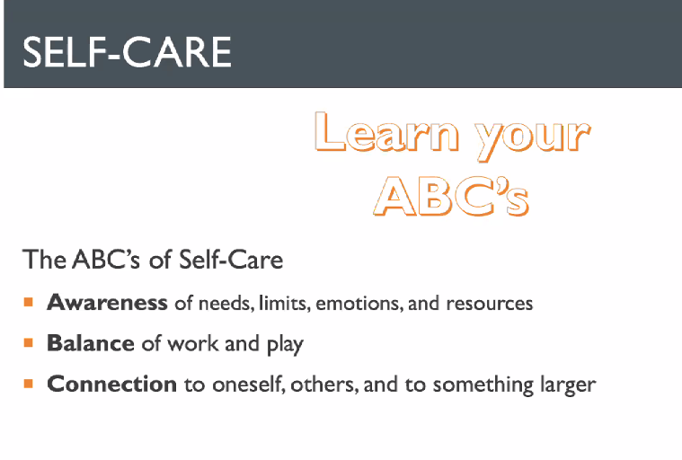 OklahomaCEC's tweet photo. Awareness, balance, and connection are critical components of self-care. @CECOklahoma #TeachingDoingVirtuallyEverything #OKCEC #CECOklahoma https://t.co/RLRP7CxO9F