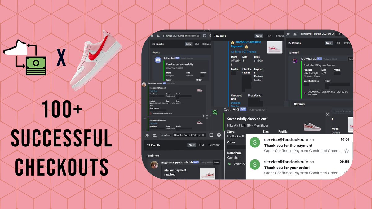 100+ checkouts before the hectic week ahead. 

Thank you to those who ran: @1020CloudFlare <a href="/ChefDigby_/">ChefDigby</a> <a href="/jakey__ay/">Jakey</a> <a href="/nxt_tech/">UnknownLabs</a> @_St3alth 

Don't forget to join our discord to get in on the action 🤑
discord.gg/zvmabcd
