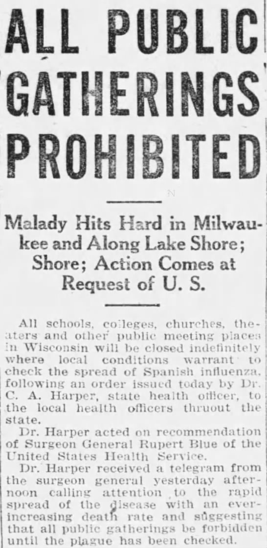 The headlines in Madison just five days after Major McCaskey's remarks told a different story. (Wisconsin State Journal, 10/10/1918)