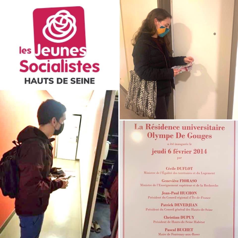 Aujourd’hui, les Jeunes Socialistes 92 et 78 sont allés à la rencontre des jeunes habitants le Crous Olympe de Gouges de Fontenay-aux-Roses👨‍🎓👩‍🎓
On a pu discuter vie étudiante pendant la crise, gestion de la cité U et renouvellement politique !

Merci pour les belles rencontres 🙃