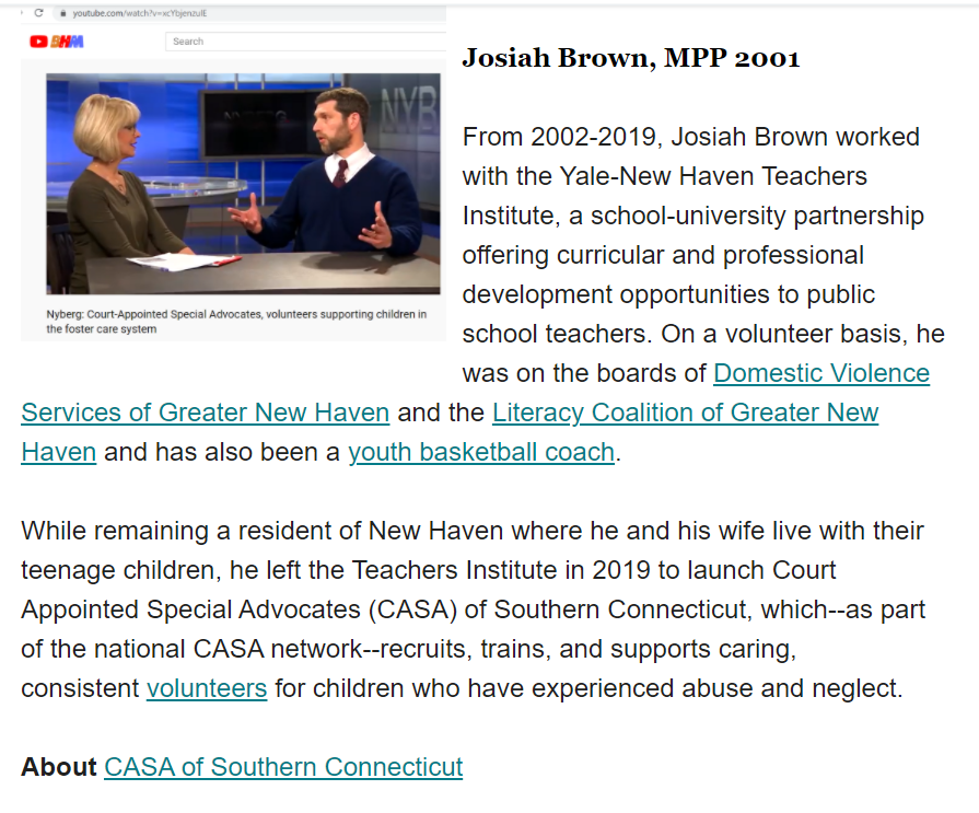 Thanks <a href="/HKSNEAlumni/">HKS NE Alumni</a> <a href="/Kennedy_School/">Harvard Kennedy School</a>, including info on <a href="/CASAsouthCT/">CASA of Southern Connecticut (Connecticut CASA)</a> <a href="/NationalCASAGAL/">National CASA/GAL Association for Children</a>.
(MPP 2000 Reggie Solomon is on #CASA board in #NewHaven #CT--#HKS Hauser, #HGSE links, too.)
We help #children find safe, permanent homes--to thrive.
#Volunteer or #donate to #ChangeAChildsStory