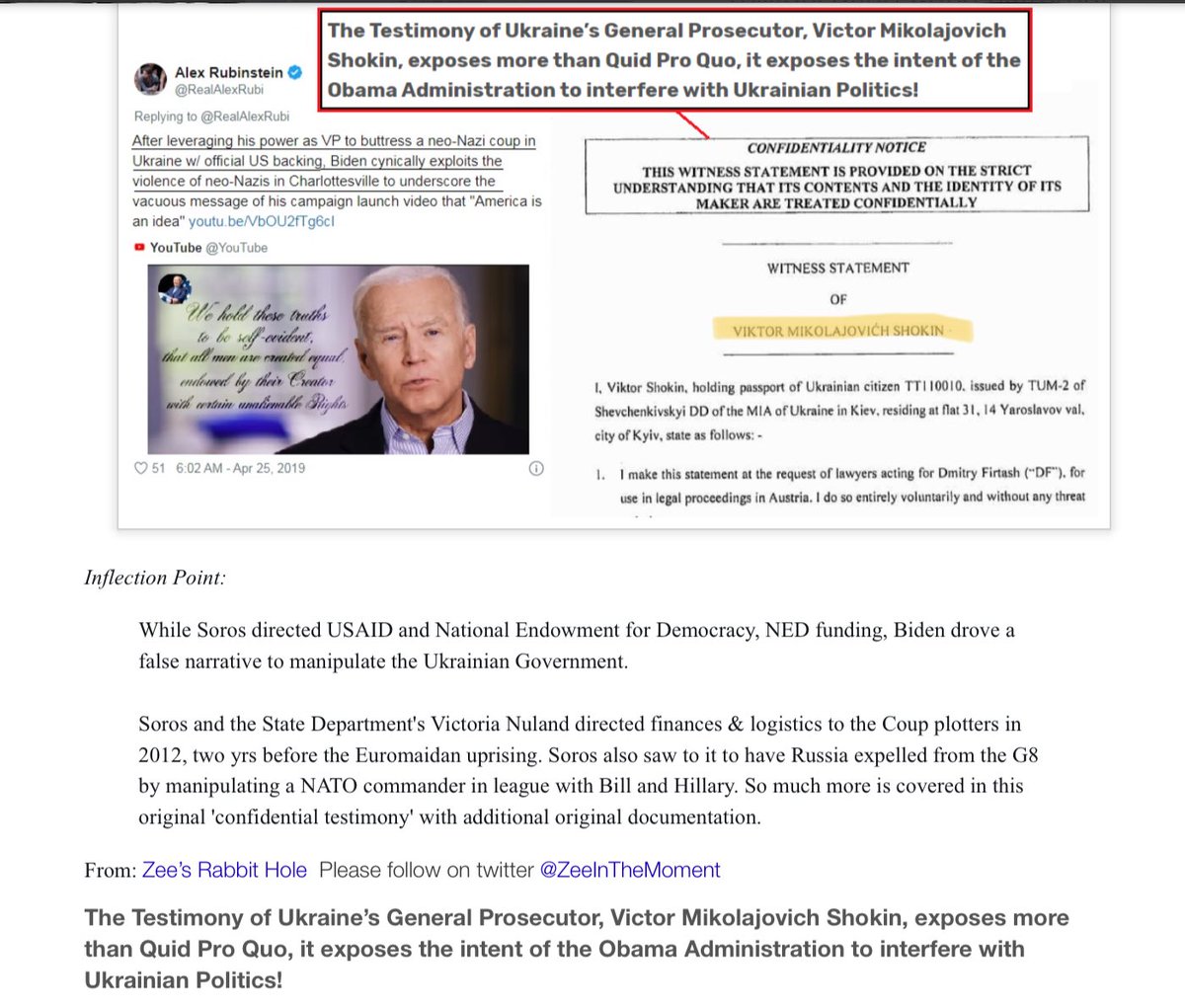 “While Soros directed USAID and National Endowment for Democracy, NED funding, Biden drove a false narrative to manipulate the Ukrainian Government.Soros and the State Department's Victoria Nuland directed finances & logistics to the Coup plotters in 2012...  https://twitter.com/dmills3710/status/1184651359435591680