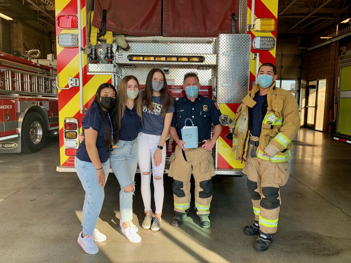 LOHSPepSquad's tweet photo. This month we are thanking our 1st Responders. Yesterday our Varsity Cheer visited the Fire Departments of La Verne, Monrovia, Arcadia and Pasadena to thank them for their ongoing dedication to the community.  #Thankful https://t.co/itx2qfput5