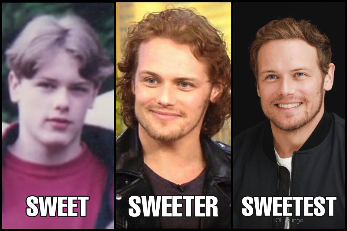 TheOLLounge's tweet photo. The Amazing Grow-Up/Glow-Up of the Outlander cast. A Thread☺️😊🥰 
The King of aging verra, verra well! As well as one of the sweetest, yet dreamiest men of all time!  👑#SamHeughan #sweetest #dreamy 
#3truths #outlander #glowup #outlander_starz #outlanderactors #outlanderlove https://t.co/QhKrbiaaQC