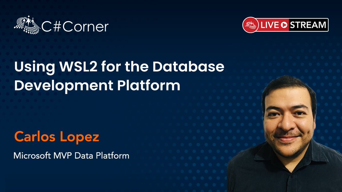 CsharpCorner's tweet image. Did you miss @carloslopezsql session on &quot;Using WSL2 for the Database Development Platform&quot; at SQL Server Virtual Conference?

You can now watch it here: bit.ly/2MxWWO9

#SQLServer #SQLConference #sqldatabase #sqlserver2019 #sqlqueries #csharpliveshow