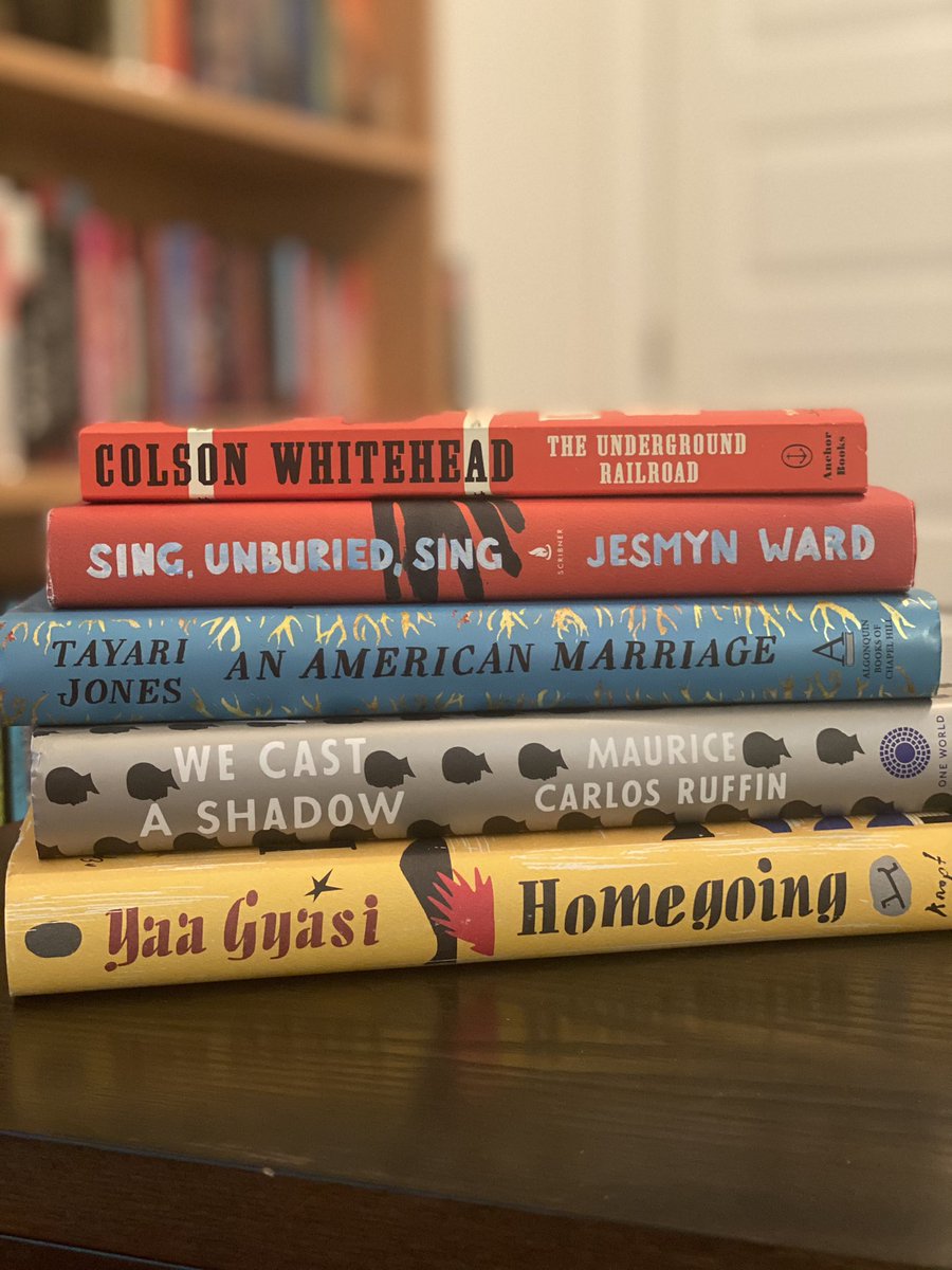 A few of my favorite contemporary Black Fiction Writers: <a href="/colsonwhitehead/">colson whitehead</a> <a href="/jesmimi/">Jesmyn Ward</a> <a href="/TayariJones/">Tayari Jones</a> <a href="/MauriceRuffin/">💐 Maurice 💐</a> Yaa Gyasi