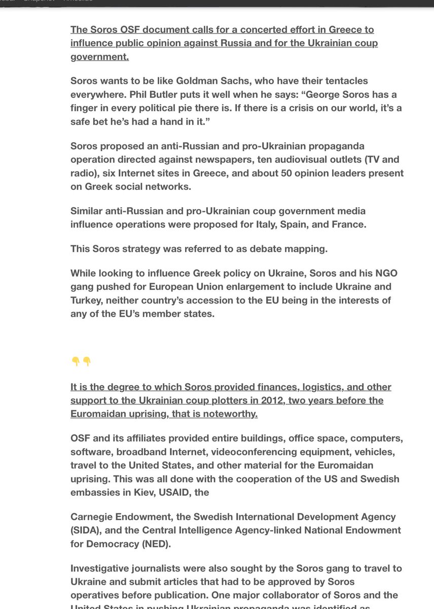 “and Power Point files, as well as PDF files, from George Soros’s Open Society Foundation (OSF) network of non-governmental orgs, which were obtained from the group DC Leaks(the site & all connections have been shutdown w/the remarks they were done by Russian Operatives)...