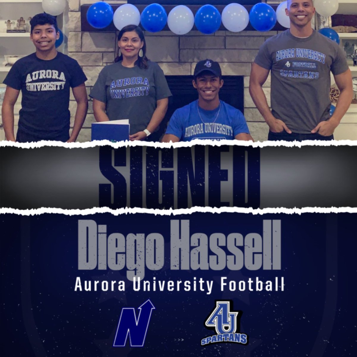 north_edmond's tweet photo. Congrats to @diegohassell on signing with @AU_SpartanFB!  @edmond_football @tannerspearman #HuskyNation https://t.co/i8LY1LT8FO