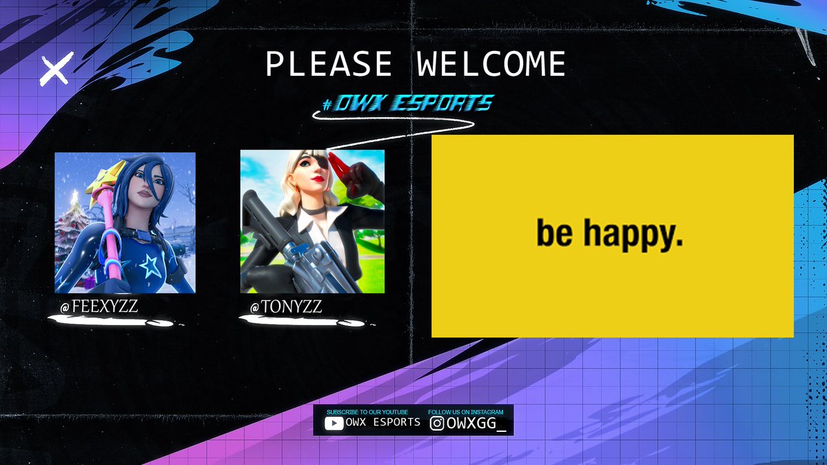 OWXGG_'s tweet image. Please welcome our new fortnite rosters @feexyzz @tonyzz
Have a god time in the team