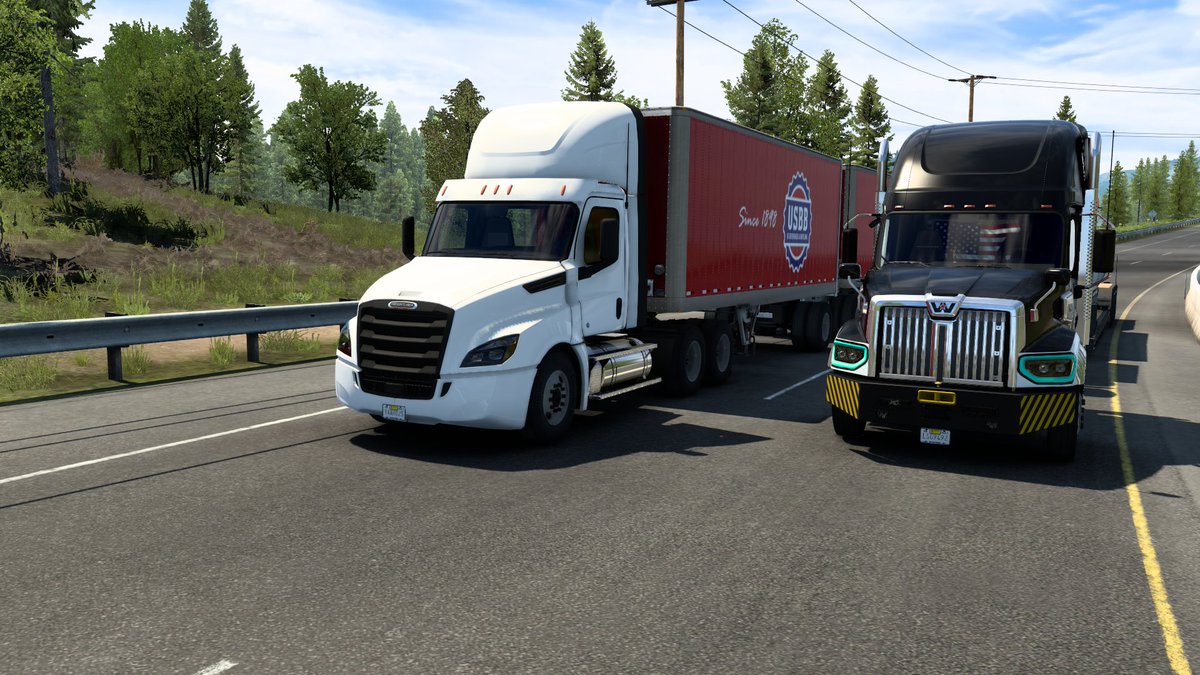 StevenL61638326's tweet photo. Took this driving my drive to Astoria, Oregon with the new 49x from western star liking this new rig  
@SCSsoftware 
#westernstar49x 
@TruckersFM 
#AmericanTruckSimulator https://t.co/w5ShkpFOI3