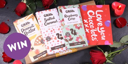 ❤️ WIN VALENTINE'S LETTERBOX CHOCOLATES ❤️
Send the one you love 3 LOVEly chocolate bars delivered through their letterbox to say you love them choco-lots!
For the chance to win, simply Follow Us &amp; RT!
gnawchocolate.co.uk 
#Win #Giveaway #Competition #GnawChocolate #Love