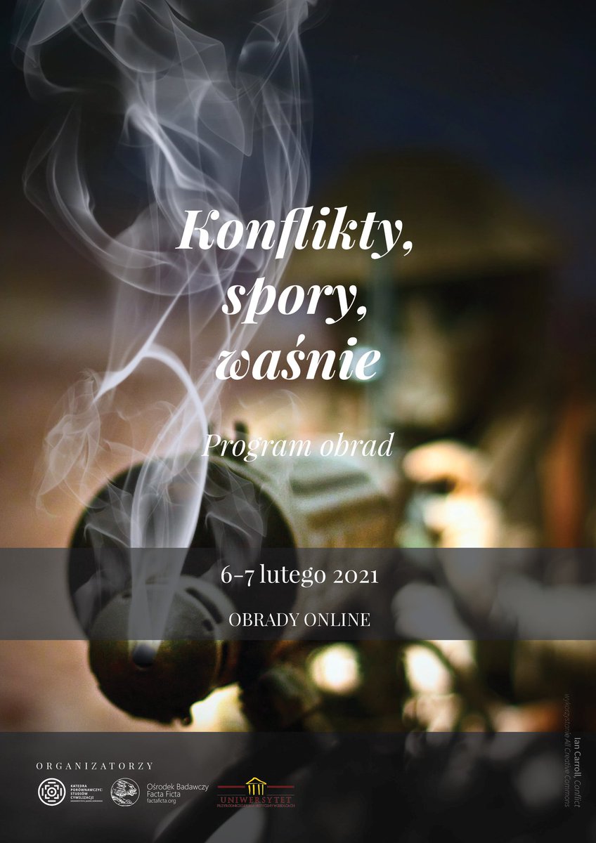 Facta_Ficta's tweet photo. Już w ten weekend: Ogólnopolska konferencja "Konflikty, spory, waśnie". Program dostępny na https://t.co/fhlRF8NXaw. Pracujemy online!

#konferencjaonline
#onlineconference https://t.co/JQTCLsl0ow