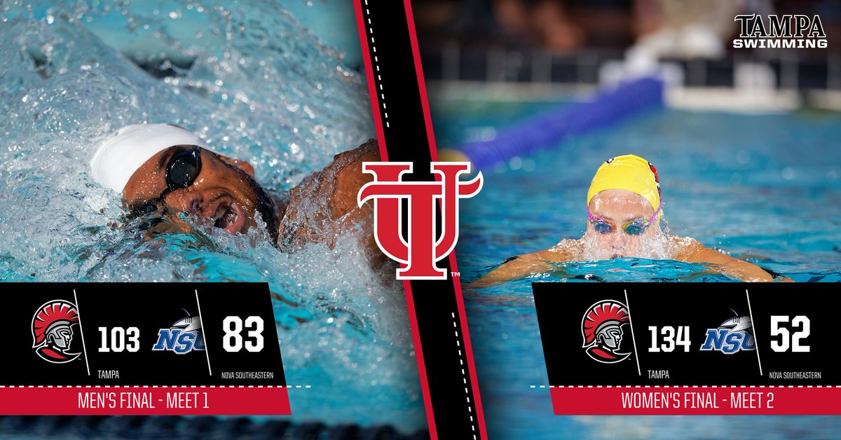 In the first meet of the day, both the men's and women's team record wins over the Sharks. #StandAsOne #TampaSwimming