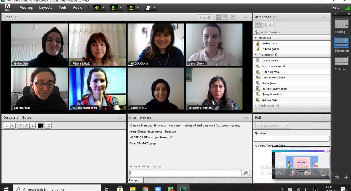 We had an online meeting with our students. Our students introduced themselves and We listened to them with pleasure. After that we had quziz on quizizz tool. It was really challenging. <a href="/EmineYDicle/">Emine Yıldız Dicle</a> <a href="/FeruzeErol/">feruze erol</a> <a href="/kosemsemacimen/">sema çimen</a> <a href="/_CANAN_CAN/">Canan Can</a> <a href="/_fidan_yilmaz_/">fidan yılmaz</a>  <a href="/HadiachTatiana/">Tatiana Myronenko</a>