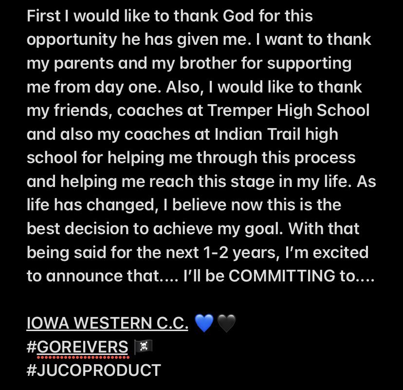 1Raymone's tweet image. COMMITTED 💙🖤🏴‍☠️ On to the next chapter! @IowaWesternCC @ReiverFootball @CoachEricFinney @CoachStrohmeier #JUCOPRODUCT #sailsup