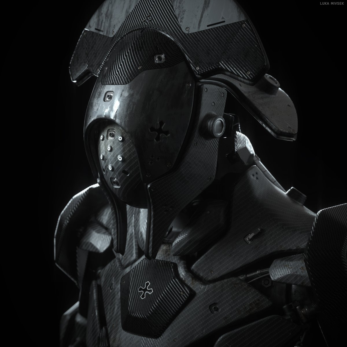 mivsekdesign's tweet photo. Carbon fiber robot knight guy thingy https://t.co/zT4mMjZ1yN