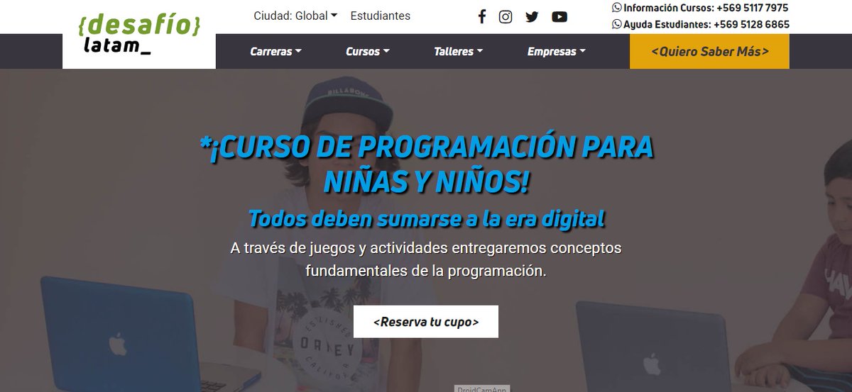 ChileCode's tweet image. *¡CURSO DE PROGRAMACIÓN PARA NIÑAS Y NIÑOS!
Todos deben sumarse a la era digital
A través de juegos y actividades entregaremos conceptos fundamentales de la programación.

desafiolatam.com/taller-program…