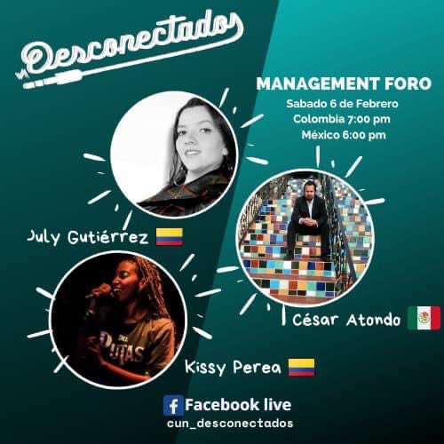 Hoy tenemos una platica en @DesconectadosC hasta Bogotá, Colombia con las talentosas July Gutiérrez y Kissy Perea. La cita es a las 7:00 pm Colombia, 6:00 CDMX, 5:00 Sinaloa y 4:00 Baja California. Los esperamos