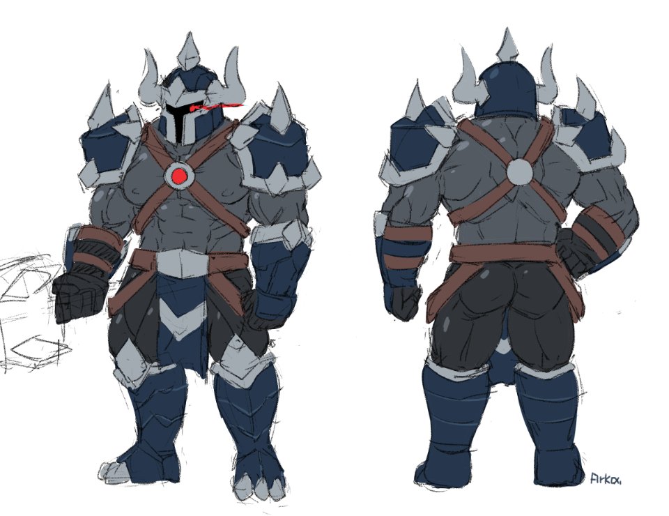 arkalpha's tweet photo. New monster (lance knight) concept art https://t.co/Md6xaQnSm3