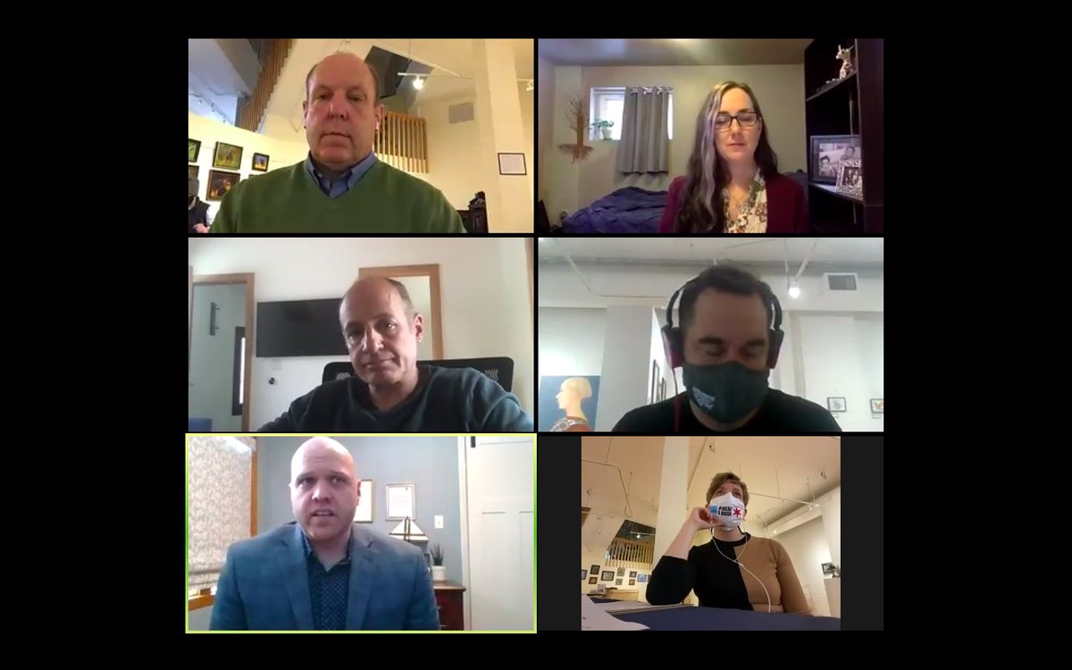 Joseph Struck (bottom left) is first up in opening statements. Struck says he’s watched “loyalty to power overtake loyalty to our citizens” and “foolish budgeting.” Struck proposes a participatory budgeting plan like aldermanic menu money for "the hardest hit areas in Illinois"