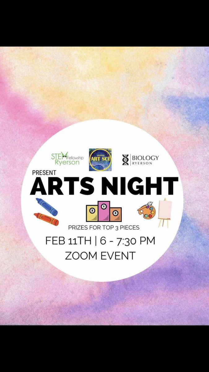 TMUbiology's tweet photo. On Feb 11th, relax and make art with us over zoom 🎨 Take a break from studying and let your creative side shine through!Prizes will be awarded to the top three pieces 🏆 so join this link  https://t.co/7HBcEa1EzA from 6-7:30! Hope to see you all there!! https://t.co/2rDMlSCSPq