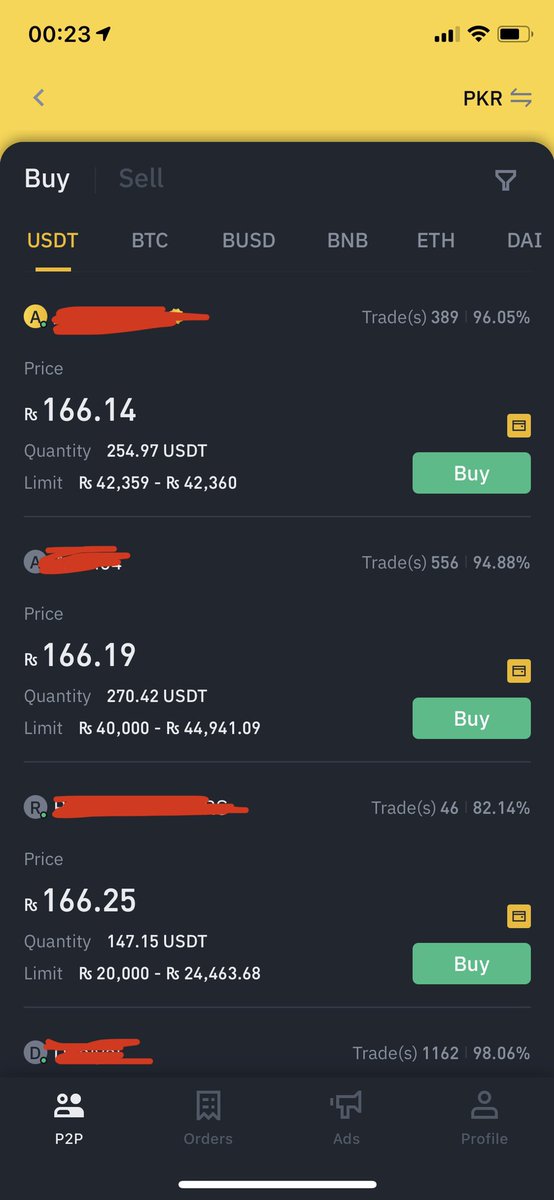 On that screen, you can either buy Bitcoin directly from a seller in Pakistan or USD. I bought USD. Make sure you select the bank transfer method. Also you need to select what currency you want to buy. Below screenshot shows USD. Select any one of the offers below (best rates)