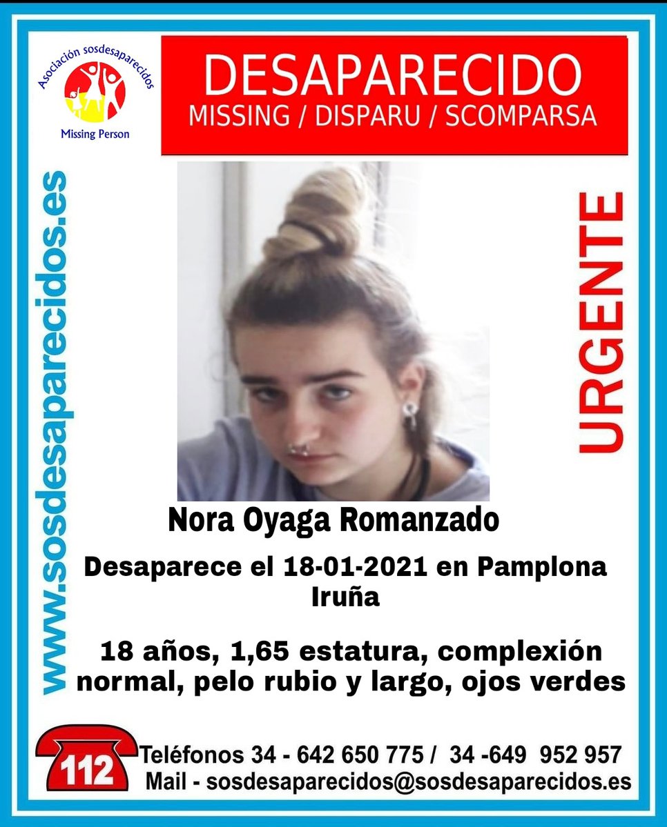 NavarraTV's tweet photo. ❗️❗️ Buscan a una joven desaparecida desde el 18 de enero

Vista por última vez en #Pamplona, la familia pide la colaboración ciudadana para dar con su paradero actual.

https://t.co/1L5e5kKxkq https://t.co/yquAHIqdcz