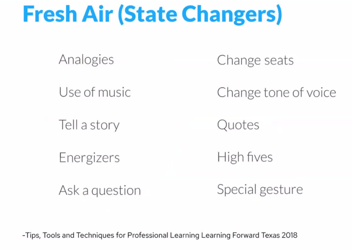 Tch2LrnAK's tweet photo. After 10 minutes of listening/learning, the adult brain needs a 2 minute break. "Fresh Air"/State Changers from @nearpod  #CampEngage

#twitterplc #edtech #edtechchat #professionaldevelopment #GoogleEdu https://t.co/NhjT57jXdr
