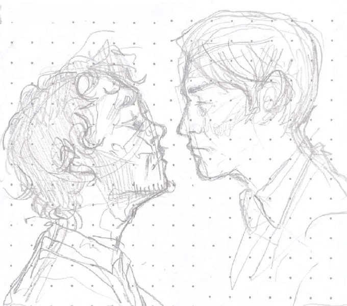 sketch vs finished piece :) (usually i use my sketch as the line art / dont keep it separate from the painting though) 