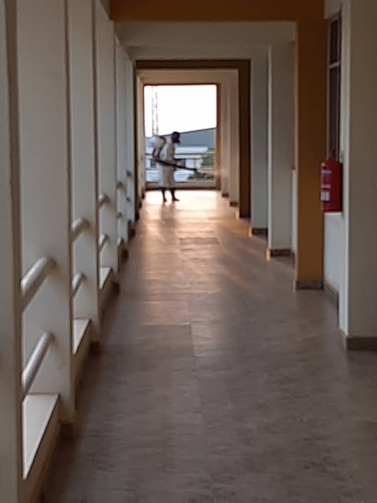 ArtSoc_KNUST's tweet photo. Weekly disinfection of our classrooms, washrooms and environment underway at the Faculty of Arts.

Please do your part by adhering the safety protocols.
Always remember - 
• Wear your nose mask.
• Wash your hand regularly and sanitize your also.
• Practice social distancing. https://t.co/4OovFOFJHN