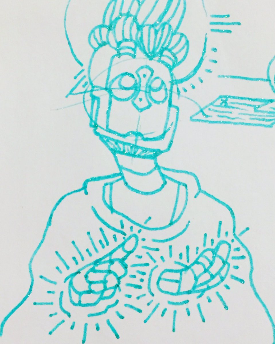 Picklerocketart's tweet photo. New tarot card design maybe! -> https://t.co/BclRvbP6as

#thebarbots #scifi #gelpen #artistsoninstagram #artist #nonbinary #tbb #webcomic #traditionalart #tarot #tarotcards https://t.co/avkl1JsvFx