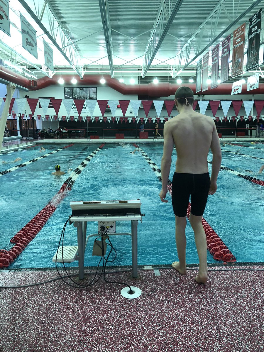 Time for swim warm ups! #wiaaswimdive #state