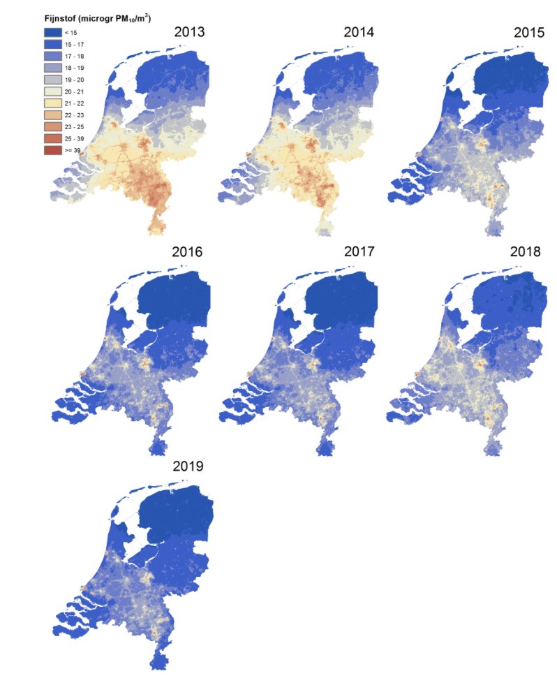 De 2019-cijfers over #fijnstof en #stikstofdioxide geven een beduidend rooskleuriger beeld dan in 2013. Goed nieuws sneeuwt nog wel eens onder atlasleefomgeving.nl/nieuws/check-l…