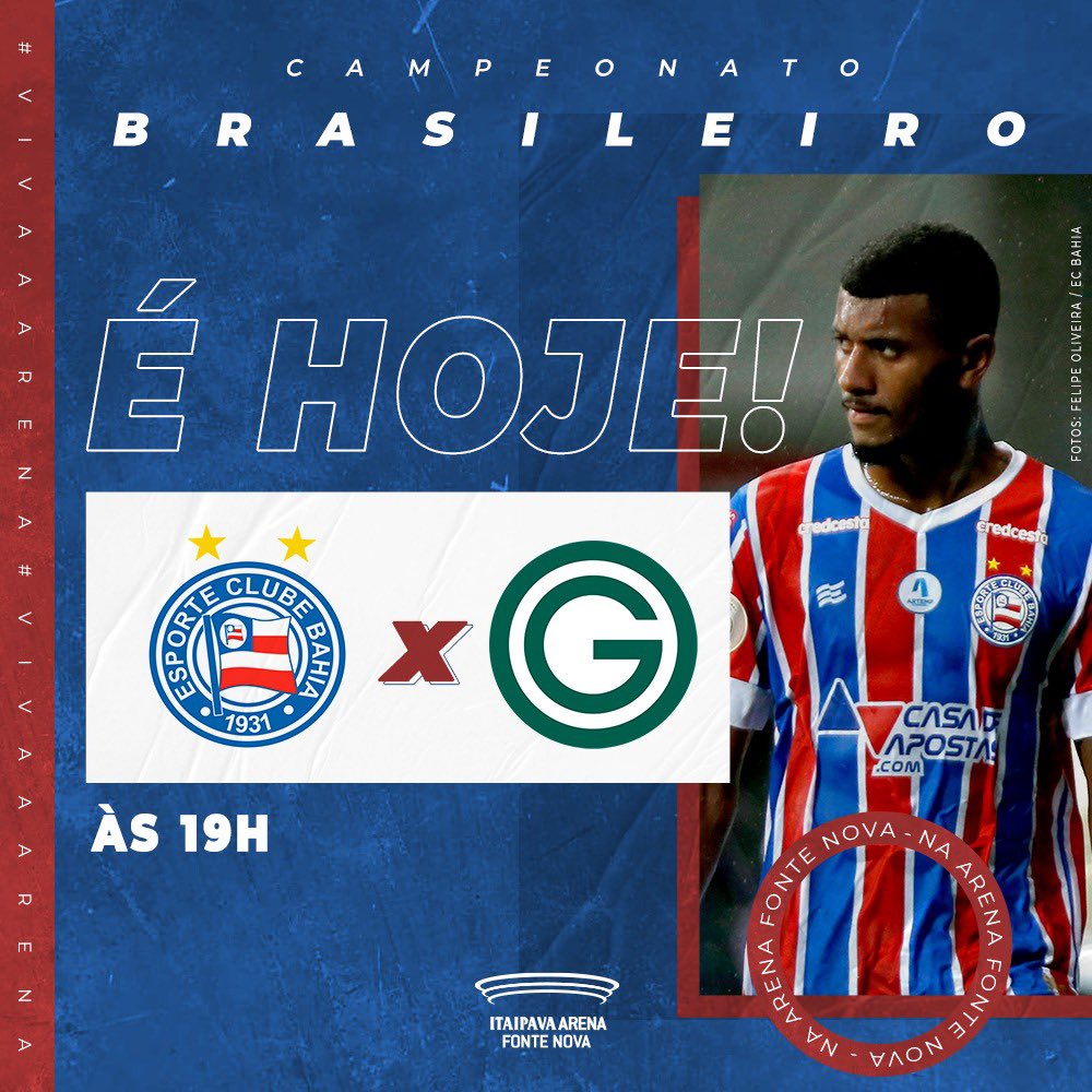 Jogo decisivo e importantíssimo. Só vencer importa!
@ecbahia ou @goiasoficial ?🔵🔴⚪❌🟢⚪
É HOJE, às 19H!
Crédito - Felipe Oliveira 📸
#arenamultiuso #arena8 #campeonatobrasileiro #BAHXGOI #NascidaParaRealizar #salvador #bahia #brasil🇧🇷 https://t.co/uTb9ngviIX