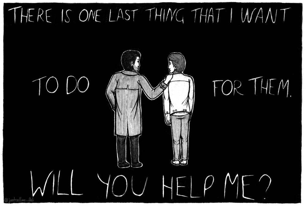 justcallme_feli's tweet photo. I put off finishing this for long enough. That scene we never got to see meant everything to me so I just *had to* draw a comic of how I imagined it.💕
Spoiler(s) for season 15 (duh)
#spnfinal #supernaturalfinal #castiel #supernaturalfanart #fanart https://t.co/yW5kwfyqRV