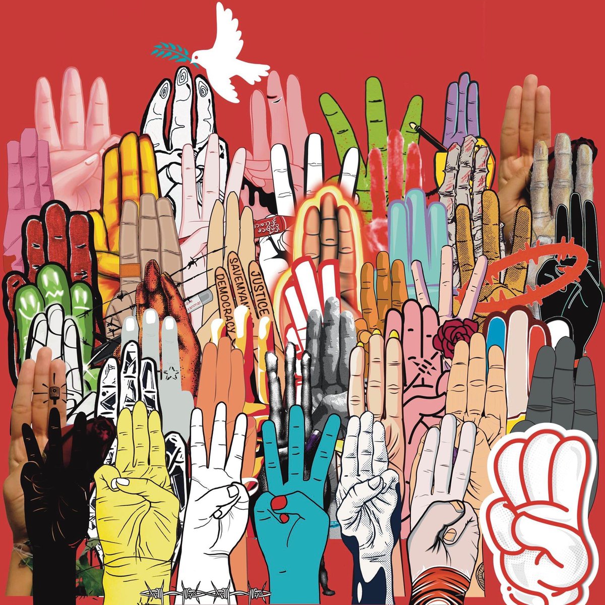Dear Myanmar friends, We stand with you! United for democracy and freedom! #Myanmar #StandbyMyanmar