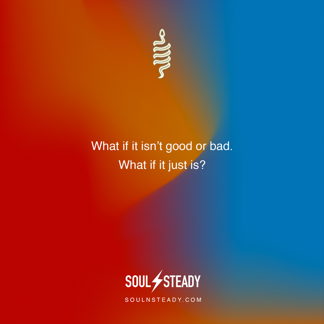 ⚡️I've been talking about this in class for months now. Imagine if we stopped judging our emotions, feelings, life?! Imagine if stopped labeling things as "good" or "bad". If I wake up in a bad mood, then is that good? Is that bad? What if that bad mood propels me forward to