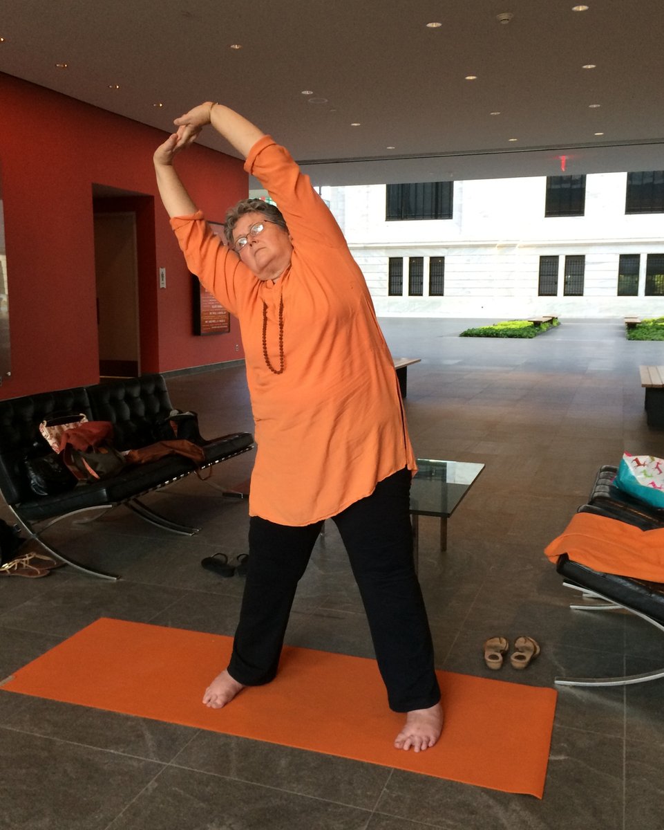 Atmarupa's tweet photo. Teaching in the atrium at the Cleveland Museum of Art during the amazing exhibition on yoga a few years ago. I miss the museum. Hope to get back there soon.
.
I also miss hugs. What are you missing?
.
. 
#swamijitheog #liveyouryoga #aliveinthemoment #classicalyoga #asana #pranaya https://t.co/aaRUGzl9hQ