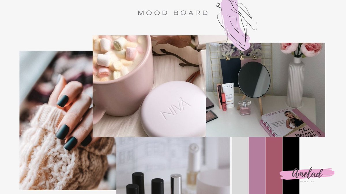 Moodboard for a client logo we designed recently! Can you guess the industry? 🤎 #Ameladmarketing