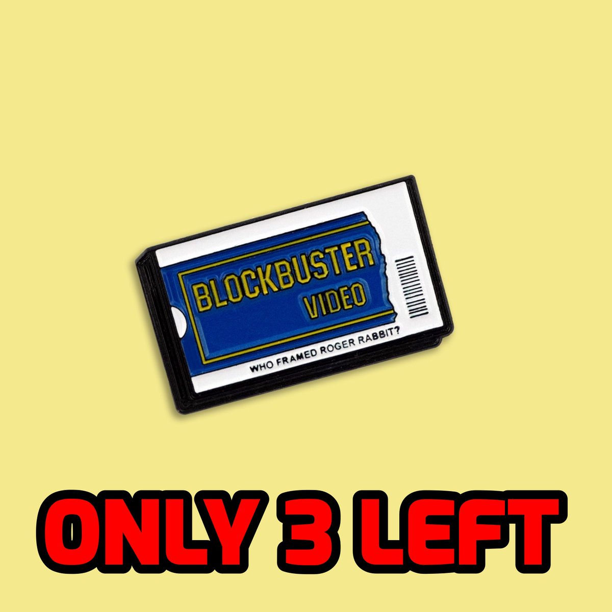 JUST THREE LEFT! Once the final Please Rewind (Roger Rabbit) pins sell out, they’re gone FOREVER. Click here to make one yours: pattilapel.com/products/pleas…