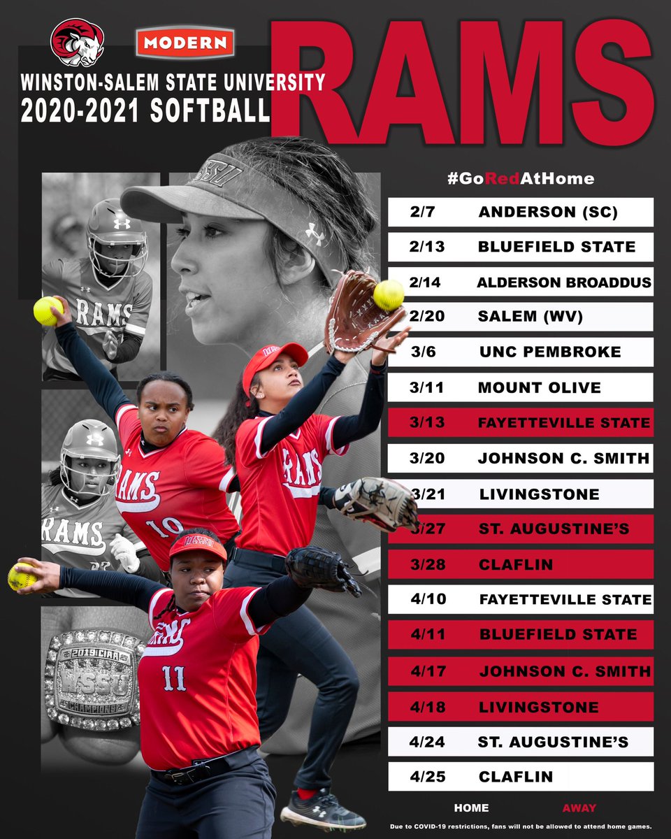 WSSU_Athletics's tweet photo. WSSU 2021 Softball Schedule! #GoRedAtHome https://t.co/PzESCD5Rvh