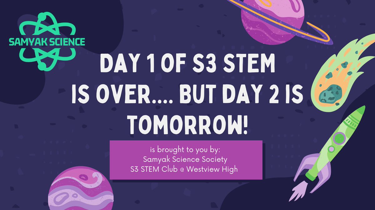RishabJainK's tweet photo. We'll see you tomorrow @ 8:45am PST for Day 2 of S3 STEM Day! Today, students learned about #science (properties of water), #engineering (CAD), and #artificialintelligence! #STEM rocks with the @SamyakScience! https://t.co/lEmRDf6FCN